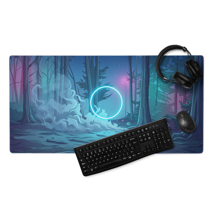 Neon Forest Vaporwave Mouse Pad - Mouse Pad Blue Purple Neon Vaporwave Gaming Desk Cyberpunk Retro Futurism Non Slip