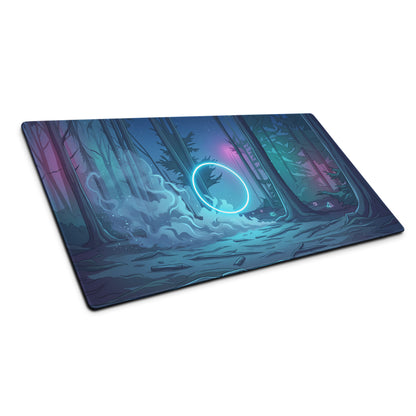 Neon Forest Vaporwave Mouse Pad - Mouse Pad Blue Purple Neon Vaporwave Gaming Desk Cyberpunk Retro Futurism Non Slip