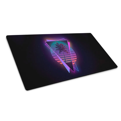 Neon Palm Vaporwave Mouse Pad - Gaming Mouse Pad Neon Pink Teal Retro Futuristic Modern Minimal Desk Mat Digital Art