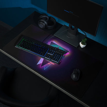 Neon Palm Vaporwave Mouse Pad - Gaming Mouse Pad Neon Pink Teal Retro Futuristic Modern Minimal Desk Mat Digital Art