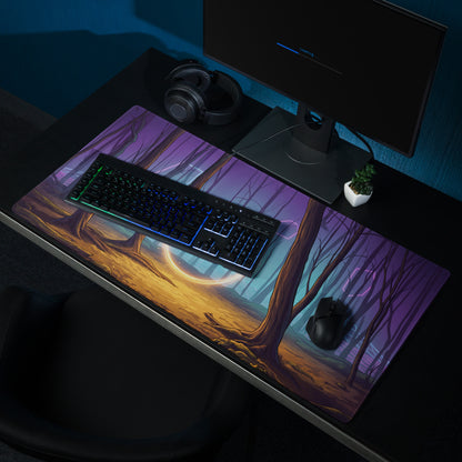 Neon Forest Vaporwave Mouse Pad - Mouse Pad Purple Pink Neon Vaporwave Dreamy Vaporwave Forest Neon Desk Mat Digital Art