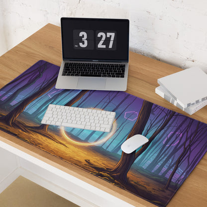 Neon Forest Vaporwave Mouse Pad - Mouse Pad Purple Pink Neon Vaporwave Dreamy Vaporwave Forest Neon Desk Mat Digital Art