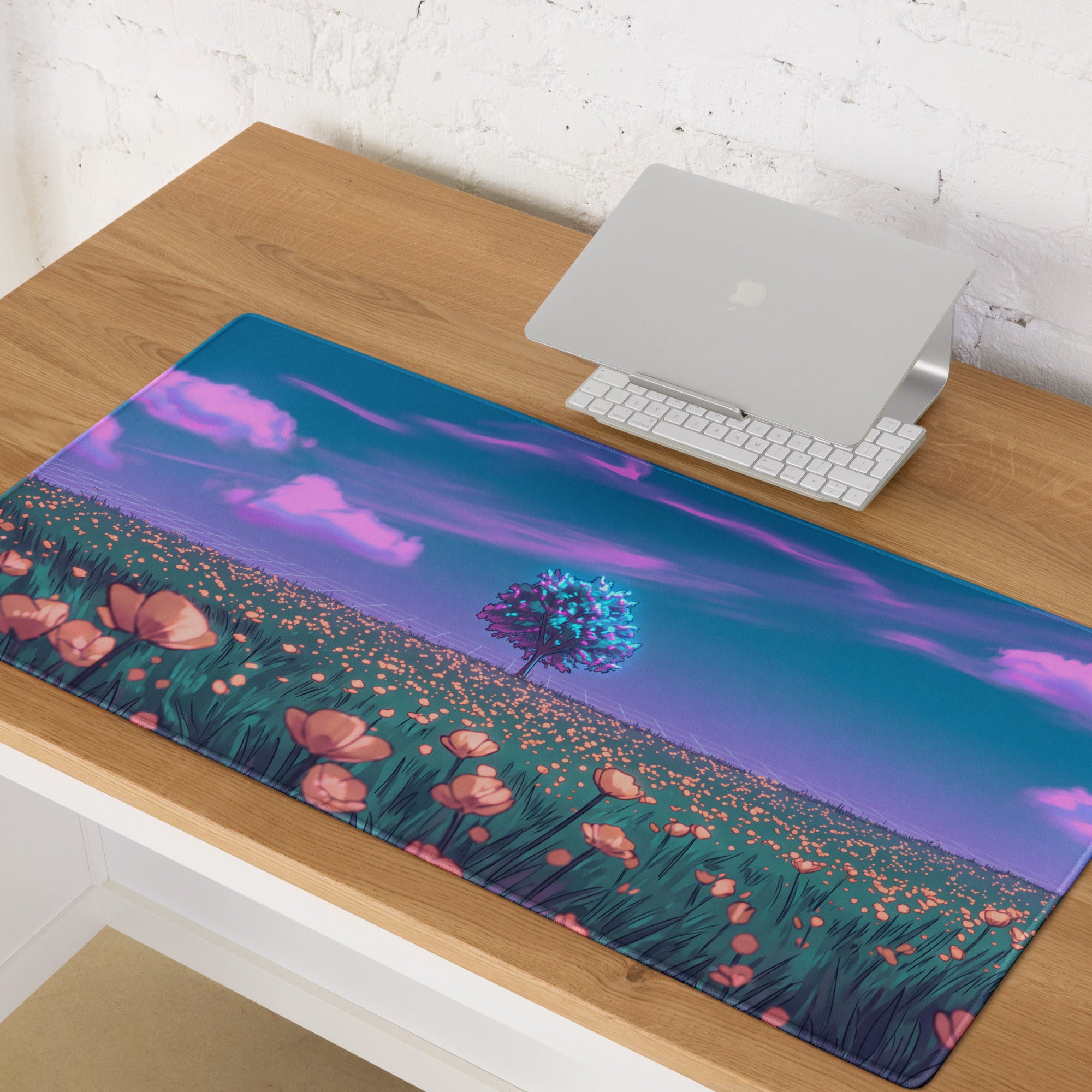 Vaporwave Dreamscape Mouse Pad - Mouse Pad Purple Pink Neon Vaporwave Desk Dreamy Mood