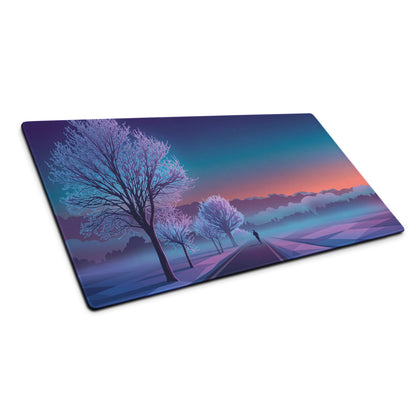 Vaporwave Sunset Gaming Mouse Pad - Mouse Pad Purple Pink Blue Desk Vaporwave Dreamy Neon Mood Retrofuturist Digital Print