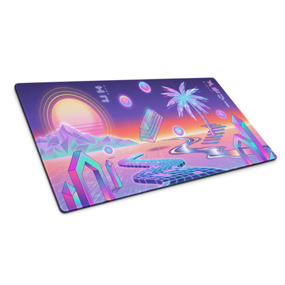 Vaporwave Neon Sunset Mouse Mat - Gaming Mouse Pad Neon Pink Purple Desk Vaporwave Dreamy Mood Nostalgic Neon Aesthetic Digital Art