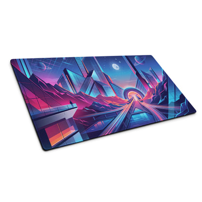 Vaporwave Neon City Mouse Pad - City Neon Pink Blue Purple Desk Gaming Vaporwave Dreamy Nostalgic Cyberpunk Digital Art