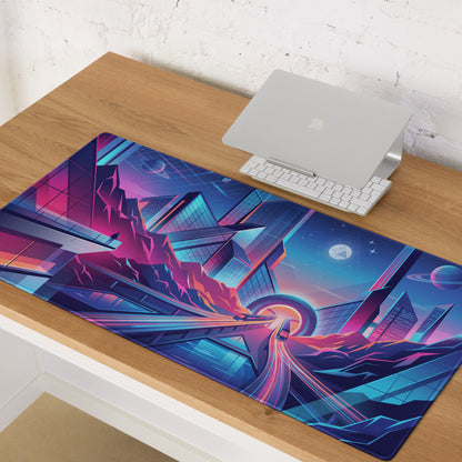 Vaporwave Neon City Mouse Pad - City Neon Pink Blue Purple Desk Gaming Vaporwave Dreamy Nostalgic Cyberpunk Digital Art