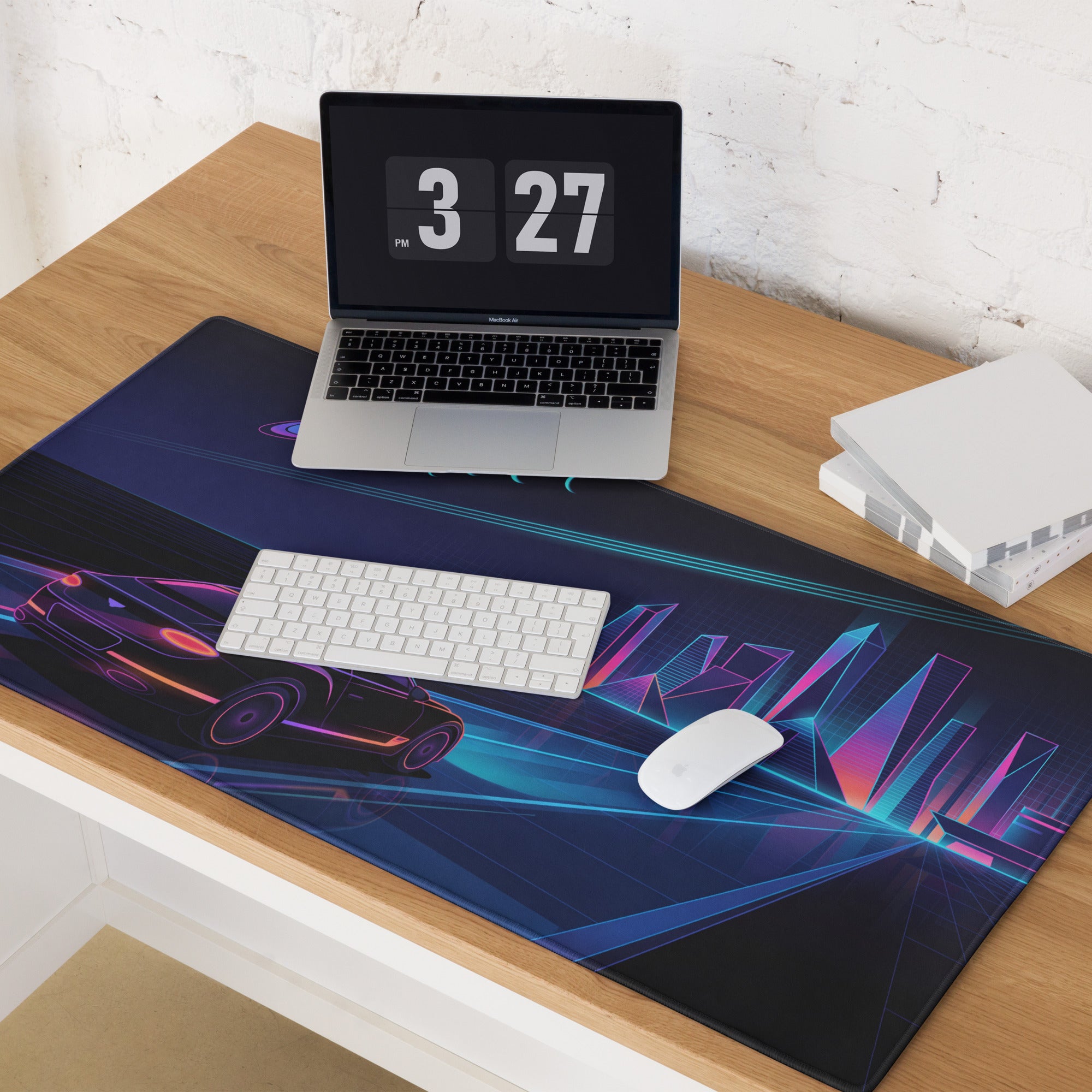 Vaporwave Neon City Mouse Pad - Vaporwave Neon City Mouse Pad Blue Purple Gaming Desk Dreamy Neon Mood Esports Gear