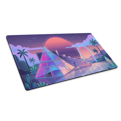 Neo Vaporwave Neon Mouse Pad - Mouse Pad Neon Purple Pink Vaporwave - Dreamy Retro Futurism Gaming Setup Digital Art
