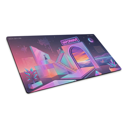 Neon Vaporwave Mouse Pad - Mouse Pad Neon Pink Purple Blue Gaming Setup Vaporwave Mood Dreamy Neon Aesthetic Digital Art