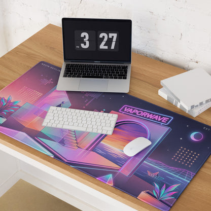 Neon Vaporwave Mouse Pad - Mouse Pad Neon Pink Purple Blue Gaming Setup Vaporwave Mood Dreamy Neon Aesthetic Digital Art