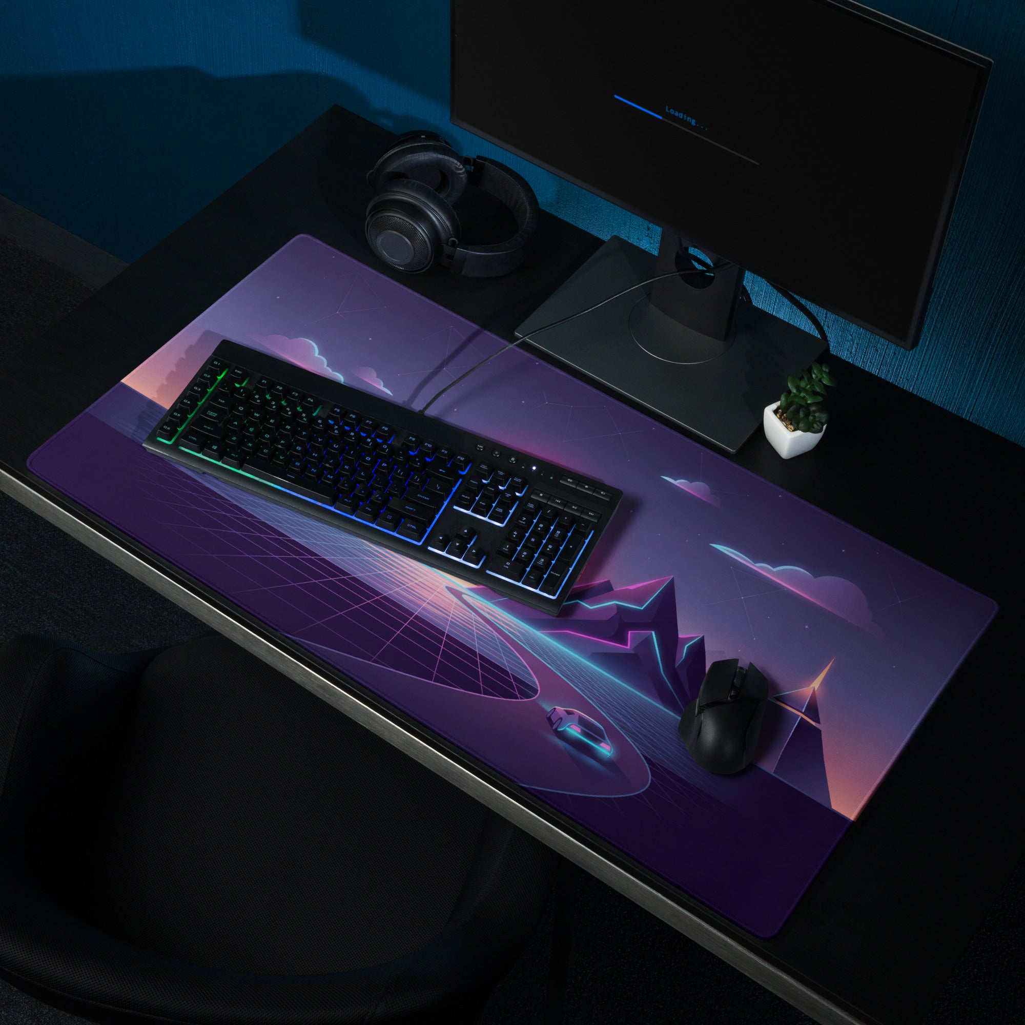 Vaporwave Nightfall Mouse Pad - Mouse Pad Purple Pink Desk Vaporwave Dreamy Nostalgic Mood Vaporwave Decor 80s Aesthetic