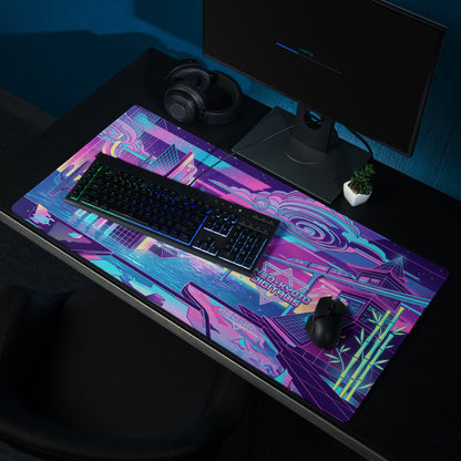 Neo Neon Vaporwave Mouse Pad - Gaming Mouse Pad Neon Pink Purple Blue Desk Setup Vaporwave