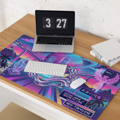 Vaporwave Neon Gaming Mouse Pad - Vaporwave Neon Mouse Pad Purple Pink Blue Gaming Desk Retro Dreamy Mood Digital Desktop