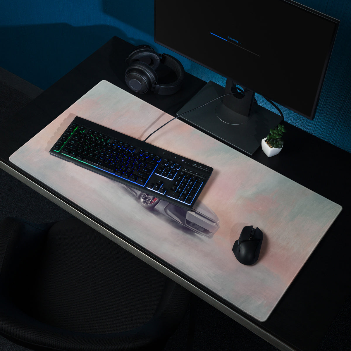 Audi RS e-tron GT Inspired Daytona Gray Electric Performance Desk Pad – Extended Non-Slip PC Mouse Mat
