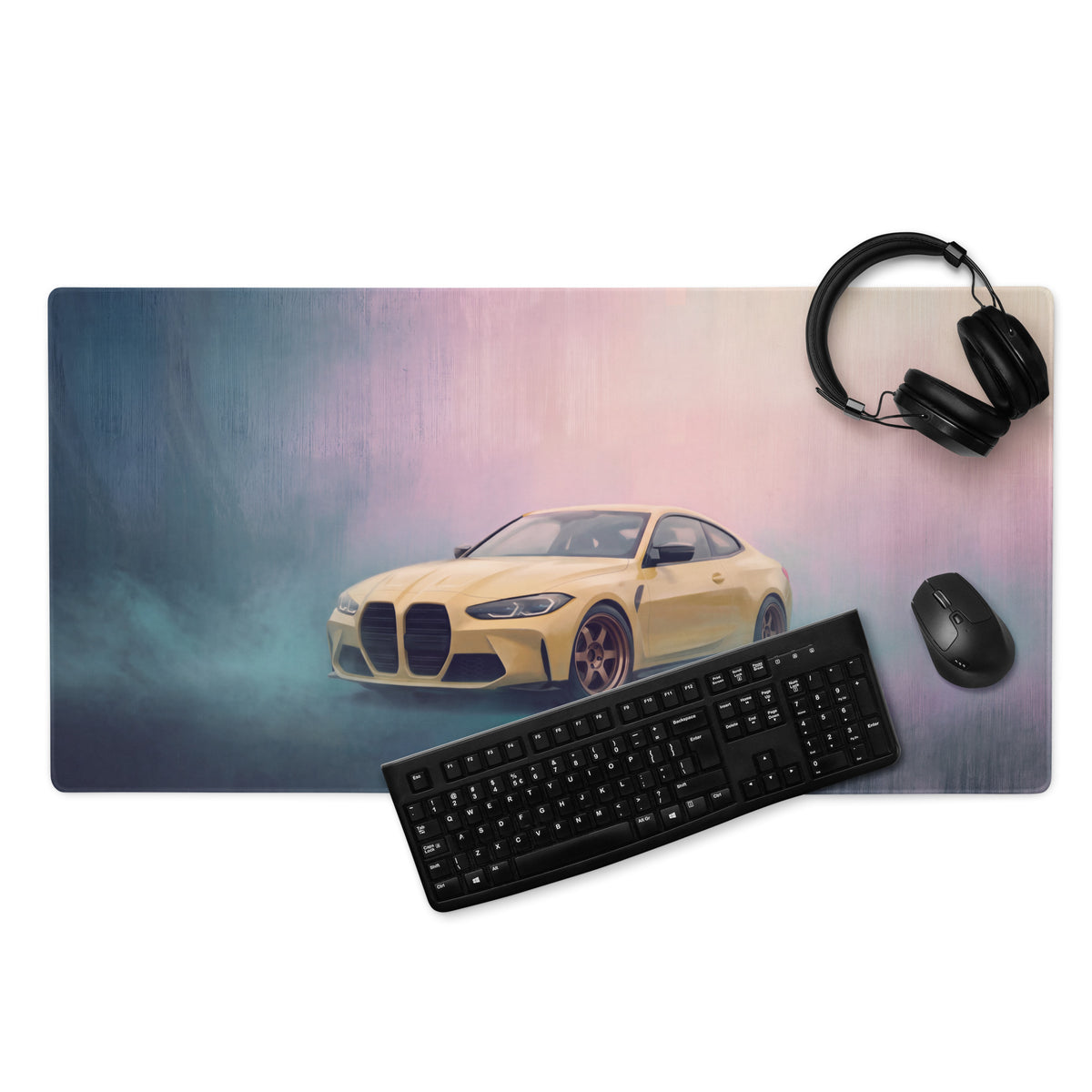BMW M4 Inspired Sao Paulo Yellow G82 Desk Mat – High-Precision XL Gaming Mousepad