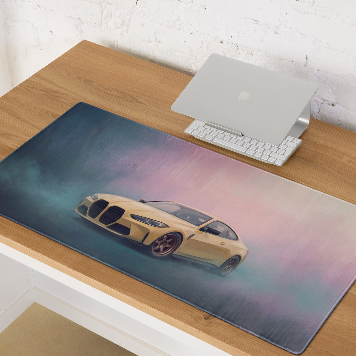 BMW M4 Inspired Sao Paulo Yellow G82 Desk Mat – High-Precision XL Gaming Mousepad