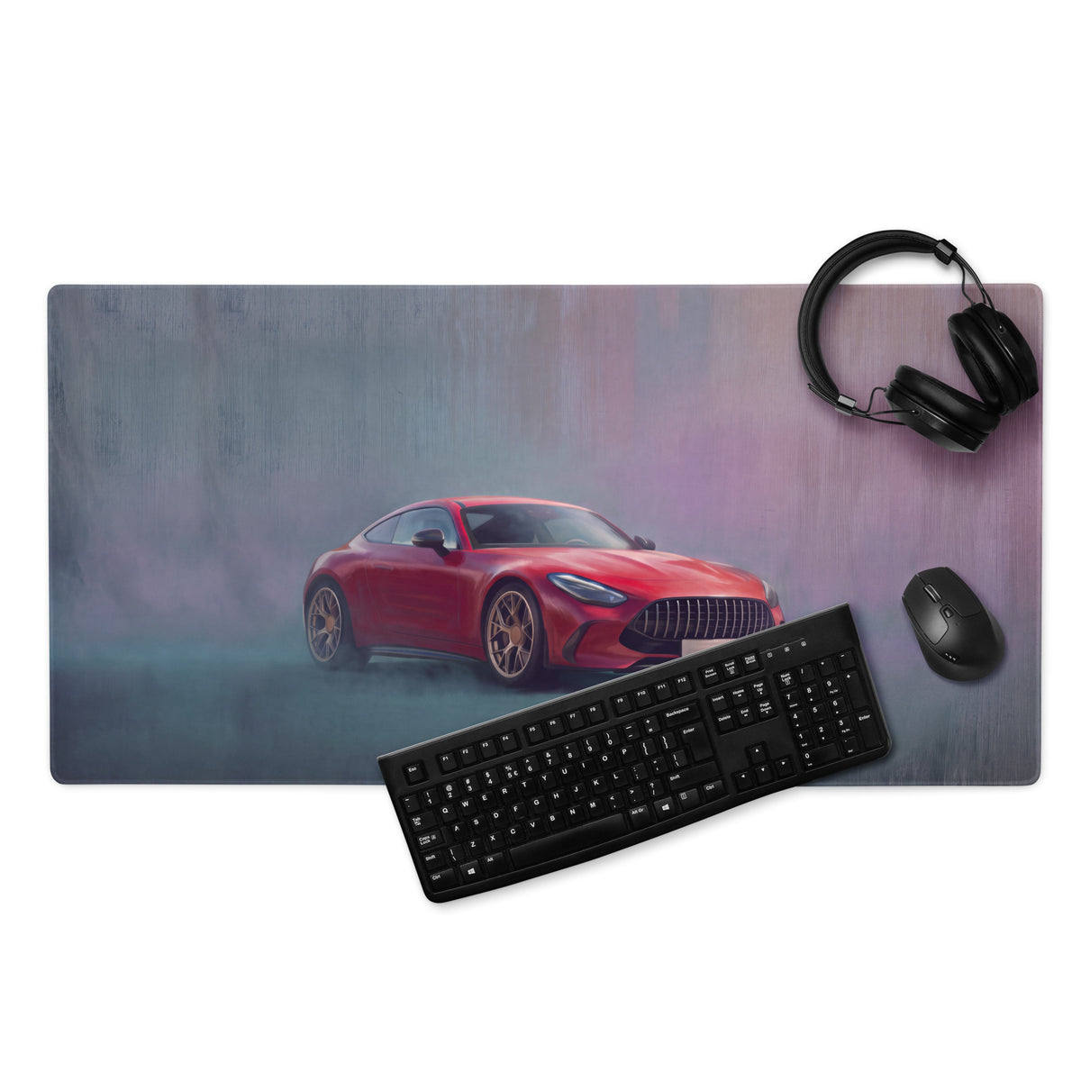 Mercedes-AMG GT Inspired Red Performance Coupe Desk Pad – Ultra-Glide Stitched Edge Gaming Mouse Mat