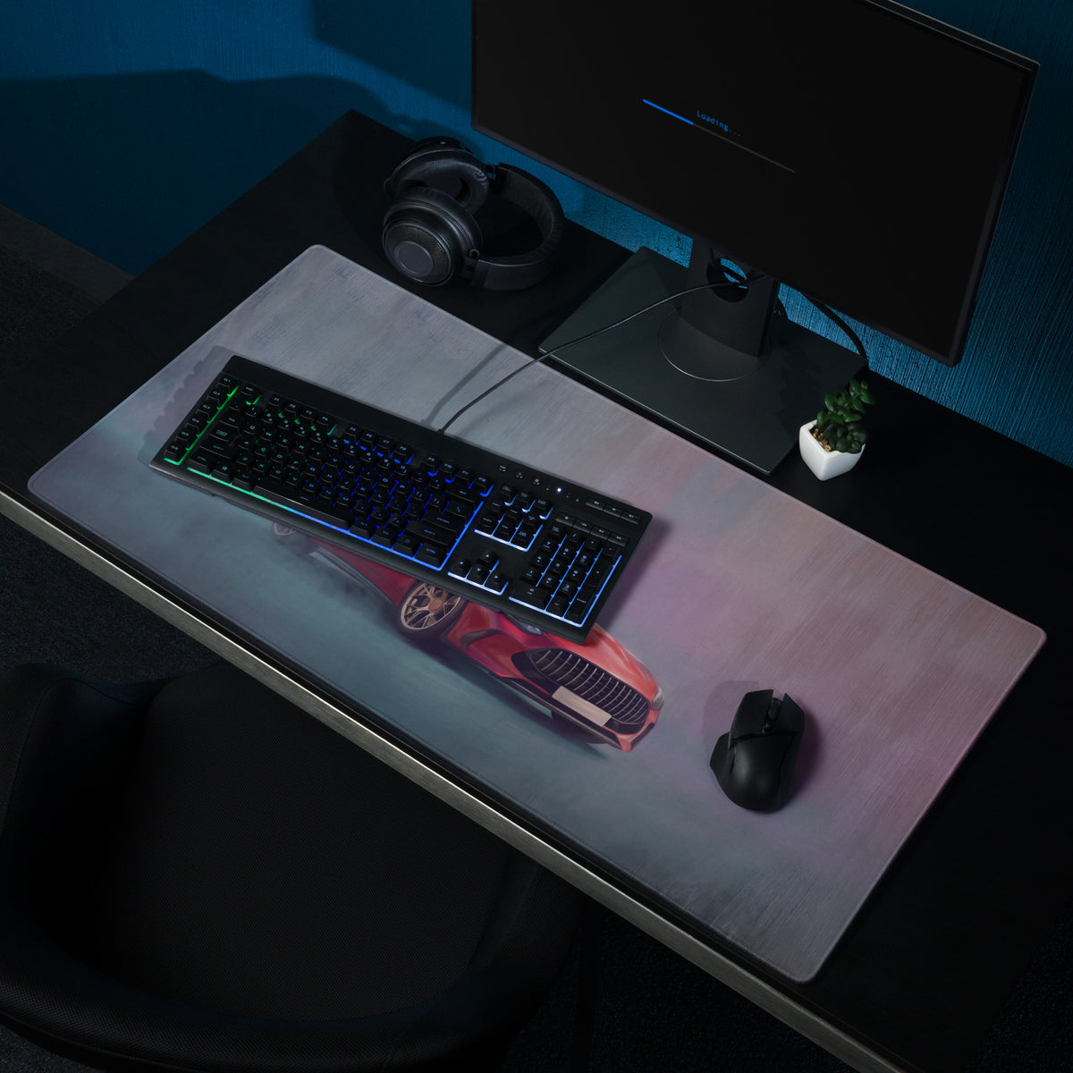 Mercedes-AMG GT Inspired Red Performance Coupe Desk Pad – Ultra-Glide Stitched Edge Gaming Mouse Mat