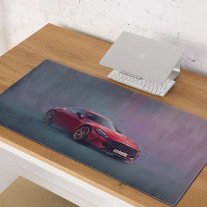 Mercedes-AMG GT Inspired Red Performance Coupe Desk Pad – Ultra-Glide Stitched Edge Gaming Mouse Mat