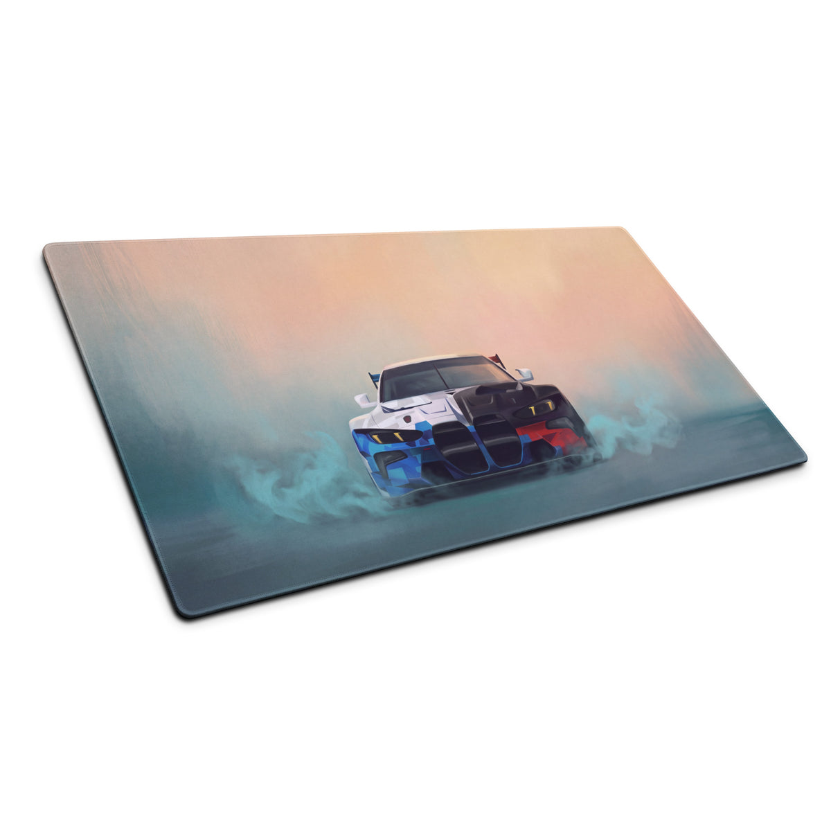 BMW M4 Inspired Motorsport Livery GT3 Frontal Desk Mat – Low-Friction Cloth Setup Mousepad