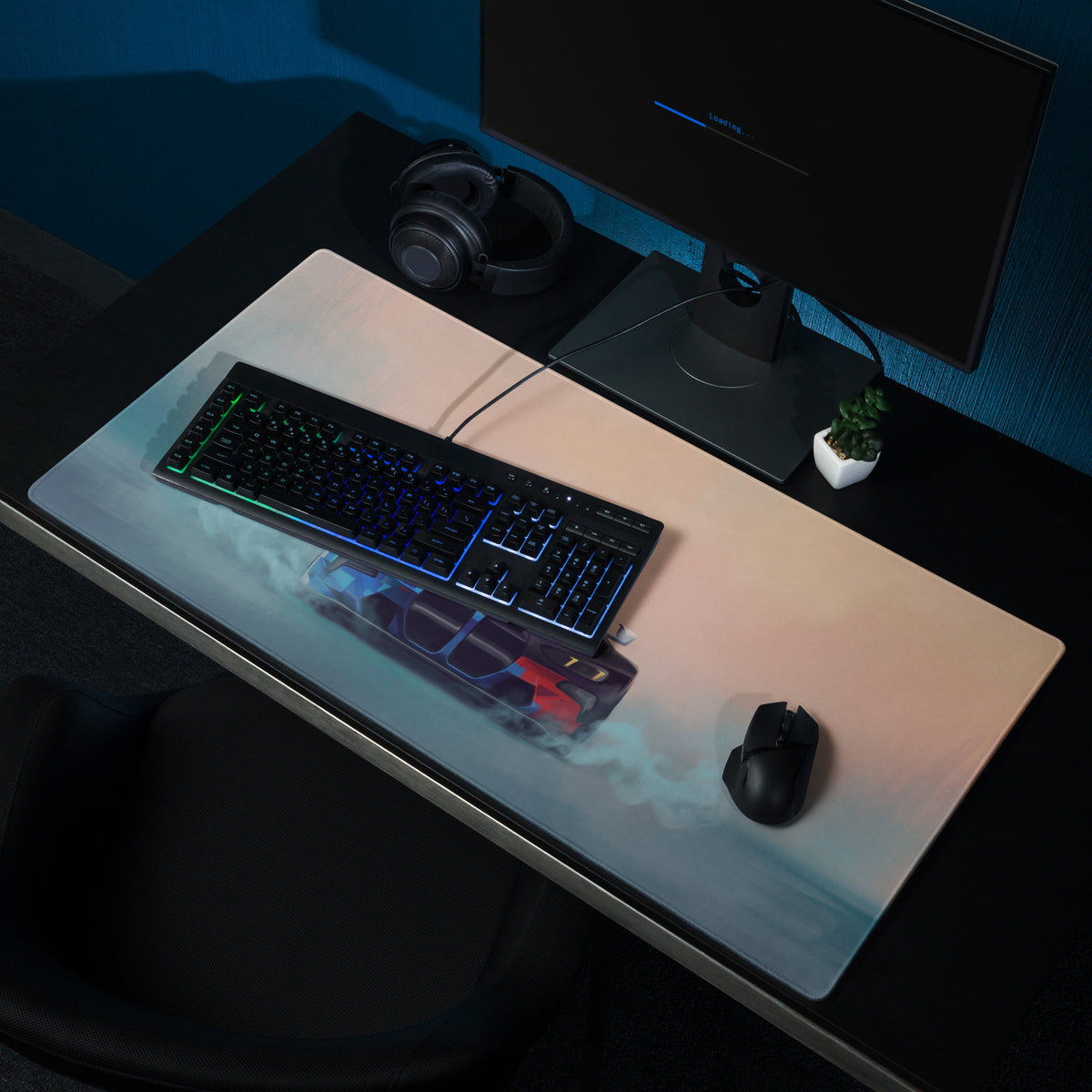 BMW M4 Inspired Motorsport Livery GT3 Frontal Desk Mat – Low-Friction Cloth Setup Mousepad
