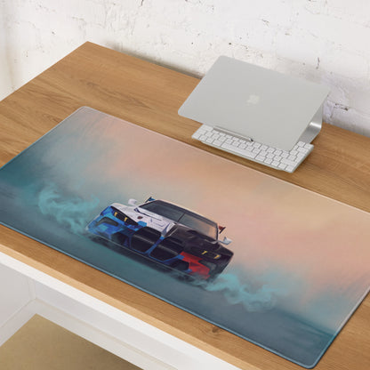 BMW M4 Inspired Motorsport Livery GT3 Frontal Desk Mat – Low-Friction Cloth Setup Mousepad