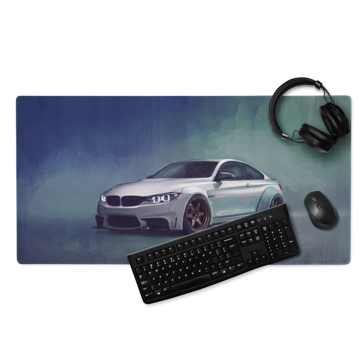 BMW M4 Inspired Alpine White Widebody Desk Mat – High-Precision XL Gaming Mousepad