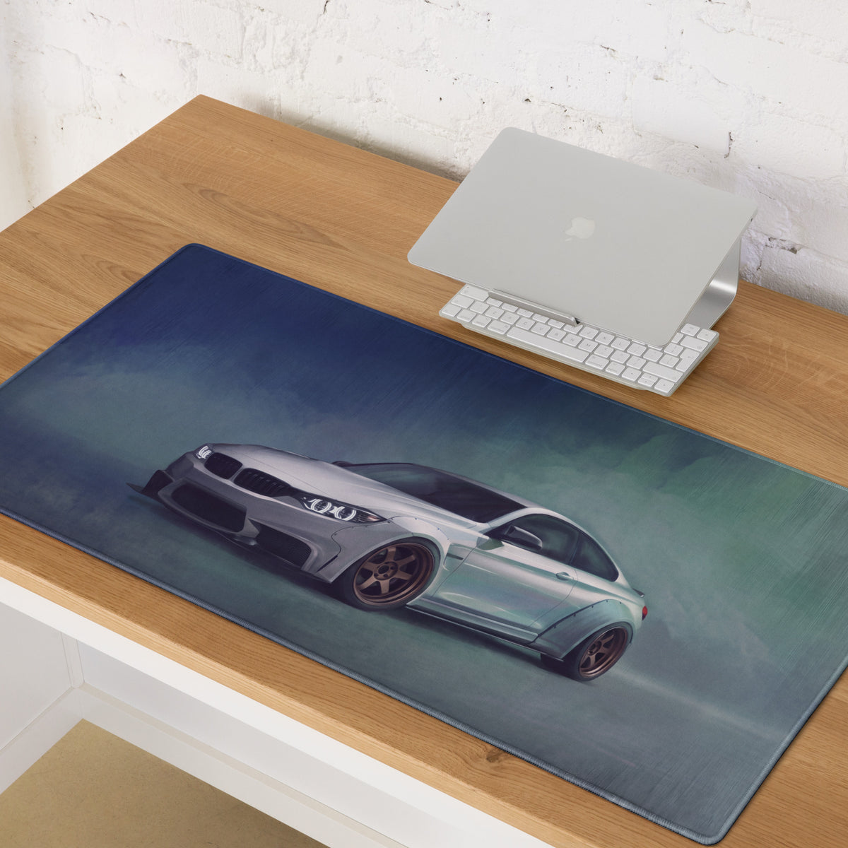 BMW M4 Inspired Alpine White Widebody Desk Mat – High-Precision XL Gaming Mousepad