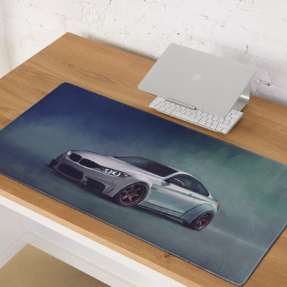 BMW M4 Inspired Alpine White Widebody Desk Mat – High-Precision XL Gaming Mousepad