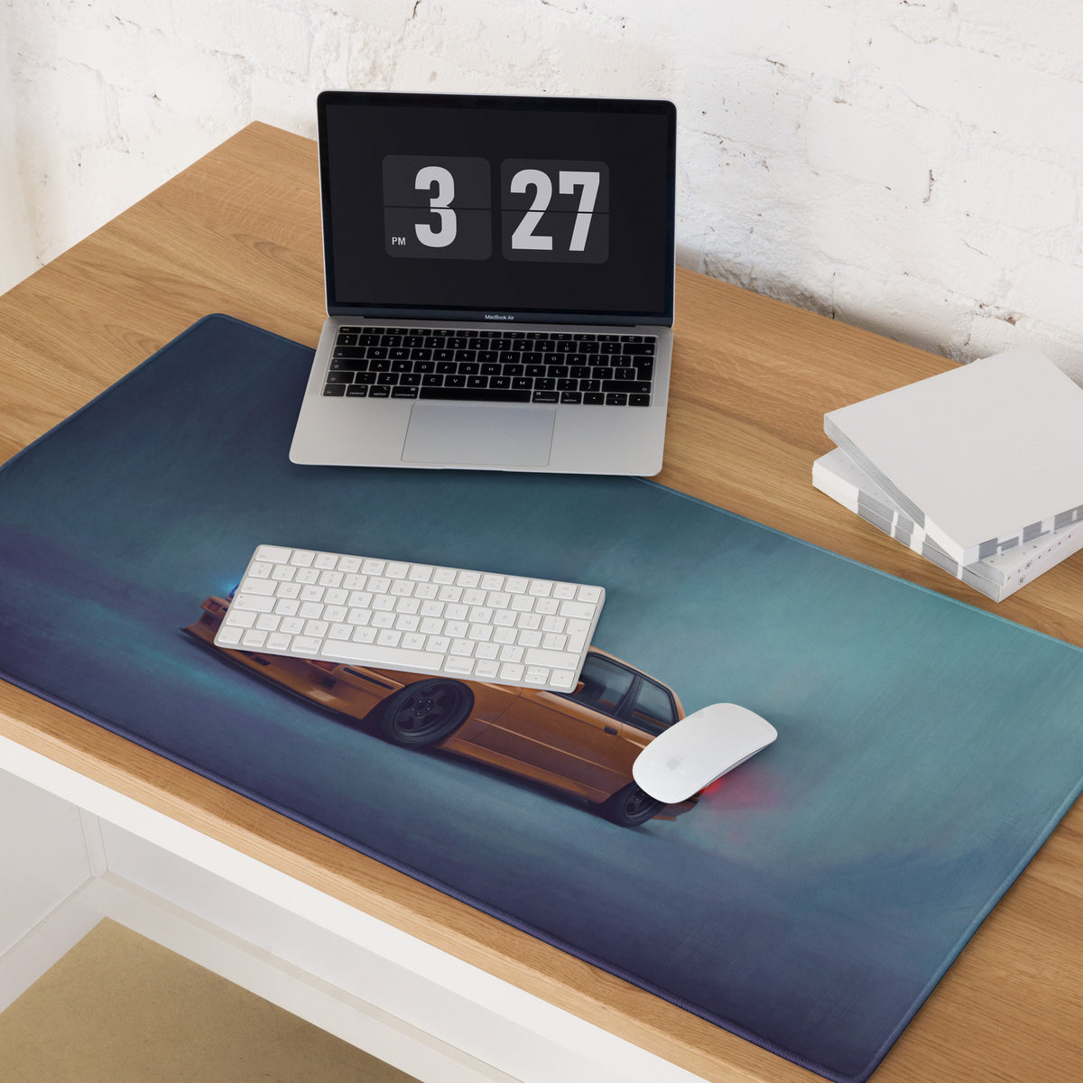 BMW M3 Inspired Dakar Yellow E30 Front Desk Pad – Extended Non-Slip PC Mouse Mat