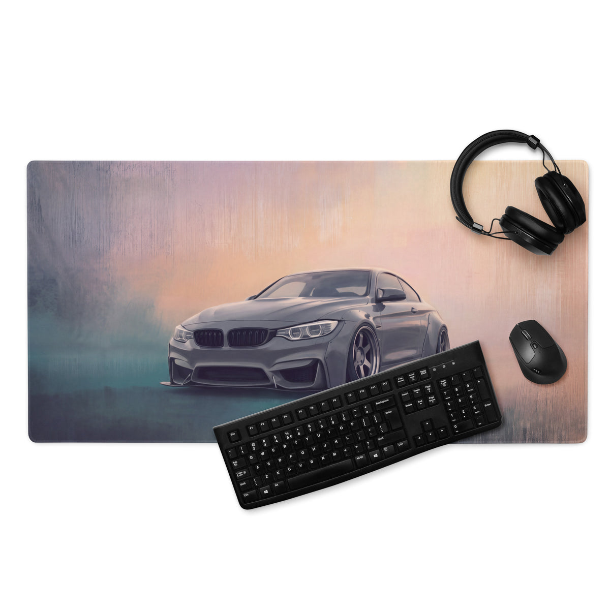 BMW M4 Inspired Mineral Gray Widebody Desk Mat – High-Precision XL Gaming Mousepad