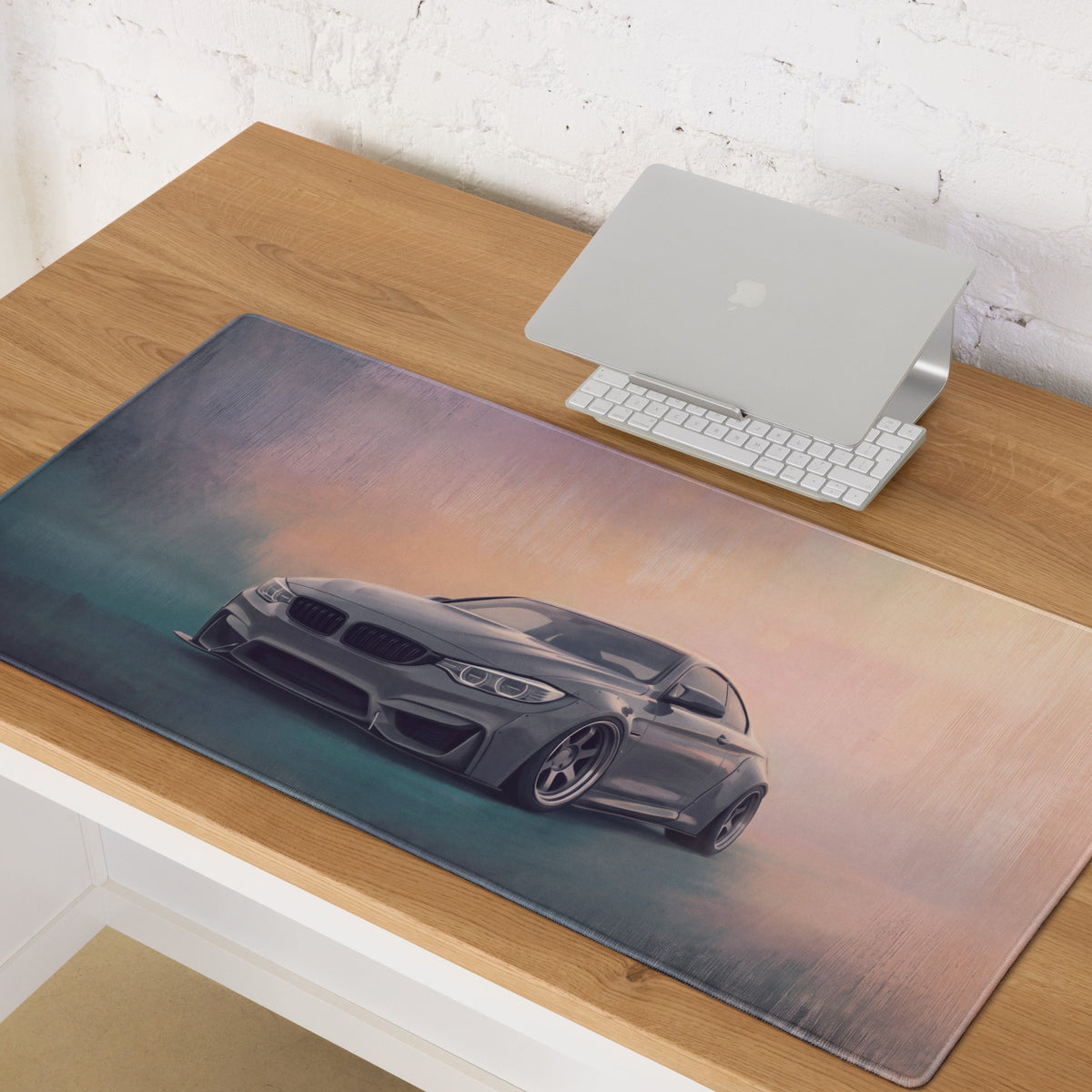 BMW M4 Inspired Mineral Gray Widebody Desk Mat – High-Precision XL Gaming Mousepad