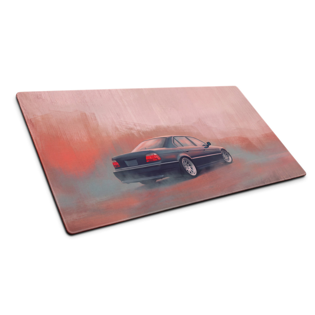 BMW 7 Series Inspired Dark Blue E38 Stance Desk Mat – Low-Friction Cloth Setup Mousepad
