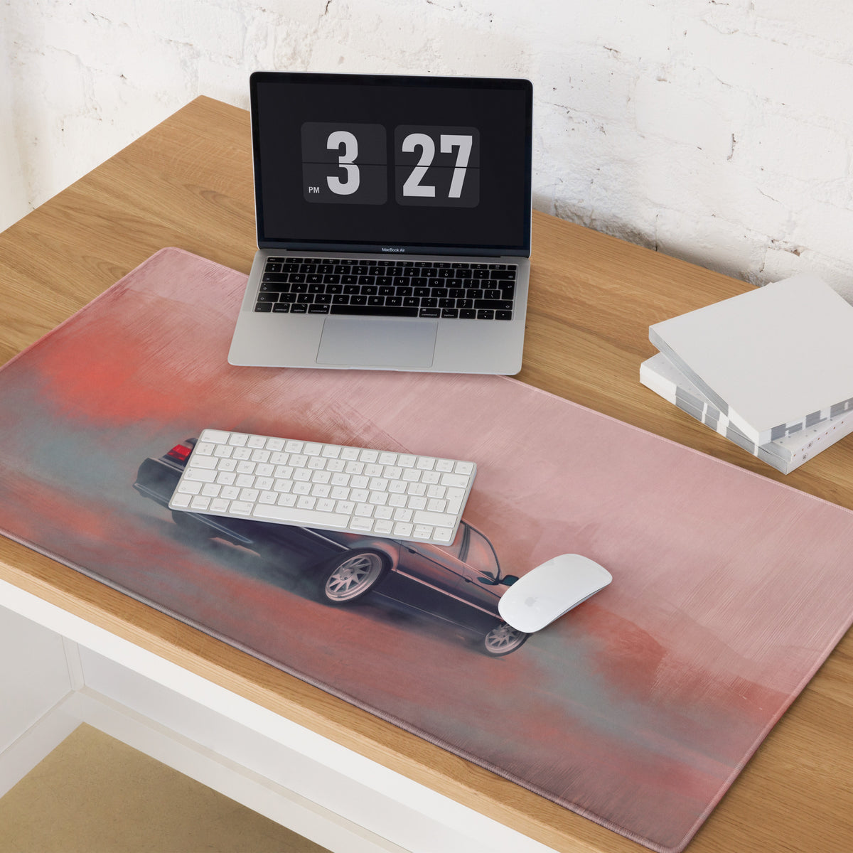 BMW 7 Series Inspired Dark Blue E38 Stance Desk Mat – Low-Friction Cloth Setup Mousepad