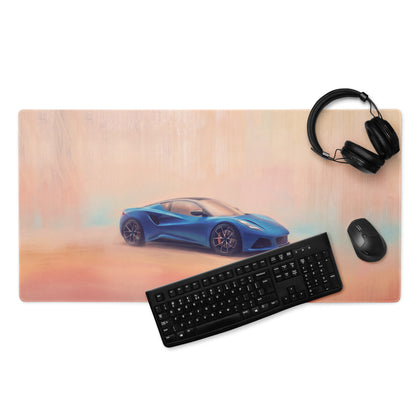 Lotus Emira Inspired Vibrant Blue Rear Desk Mat – High-Precision XL Gaming Mousepad
