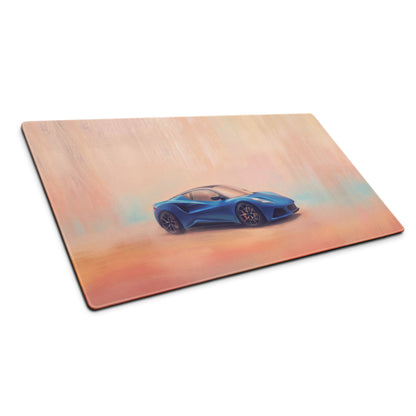 Lotus Emira Inspired Vibrant Blue Rear Desk Mat – High-Precision XL Gaming Mousepad