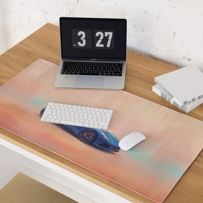 Lotus Emira Inspired Vibrant Blue Rear Desk Mat – High-Precision XL Gaming Mousepad
