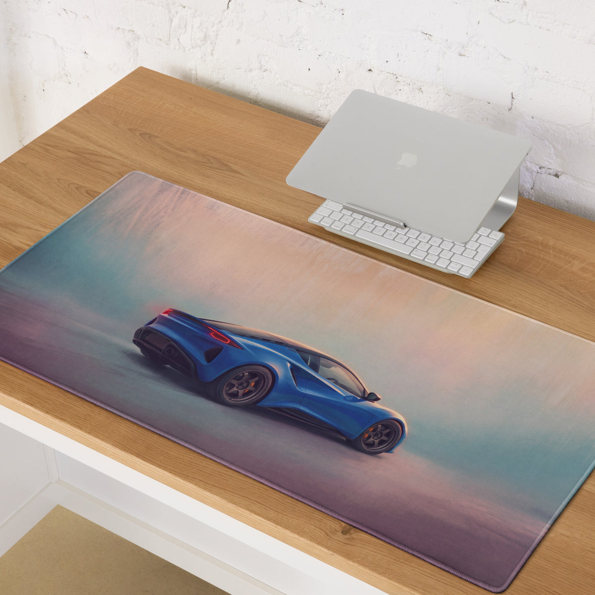 Lotus Emira Inspired Dynamic Blue Performance Desk Pad – Extended Non-Slip PC Mouse Mat