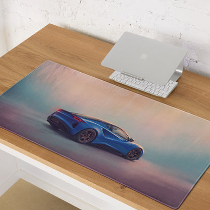 Lotus Emira Inspired Dynamic Blue Performance Desk Pad – Extended Non-Slip PC Mouse Mat