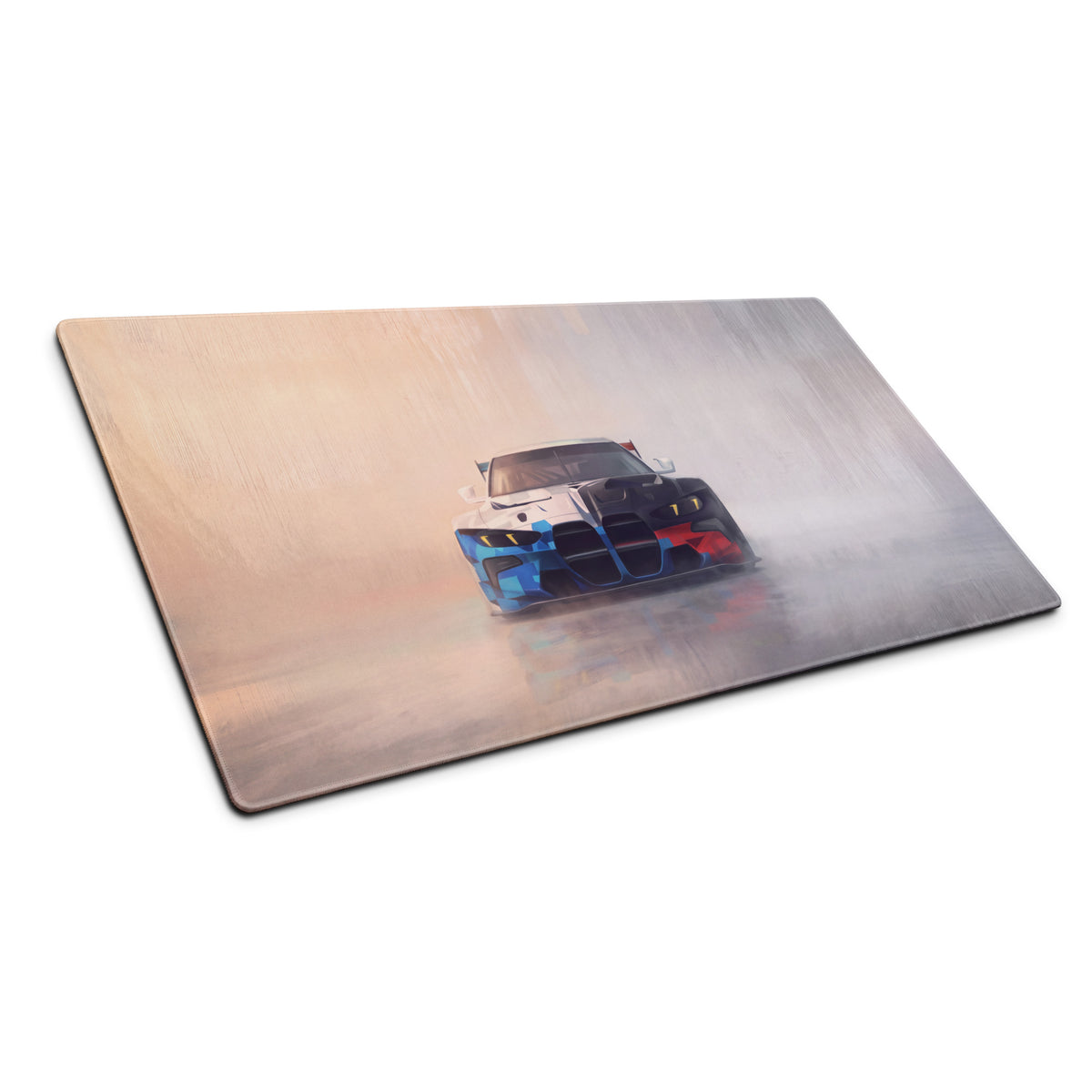 BMW M4 Inspired Motorsport Livery GT3 Frontal Desk Pad – Low-Friction Cloth Setup Mousepad