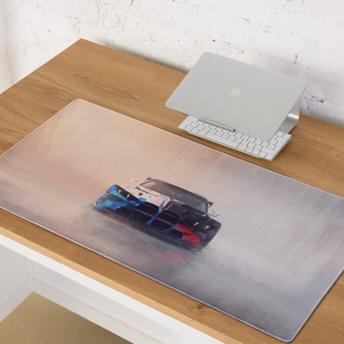 BMW M4 Inspired Motorsport Livery GT3 Frontal Desk Pad – Low-Friction Cloth Setup Mousepad