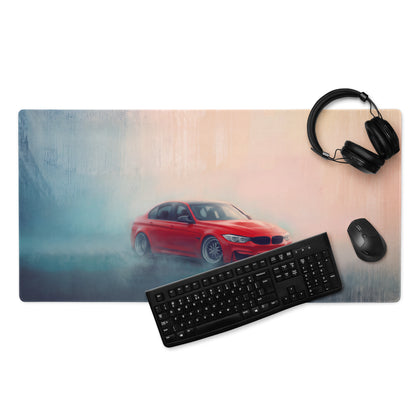 BMW M3 Inspired Melbourne Red F80 Sedan Desk Pad – Extended Non-Slip PC Mouse Mat