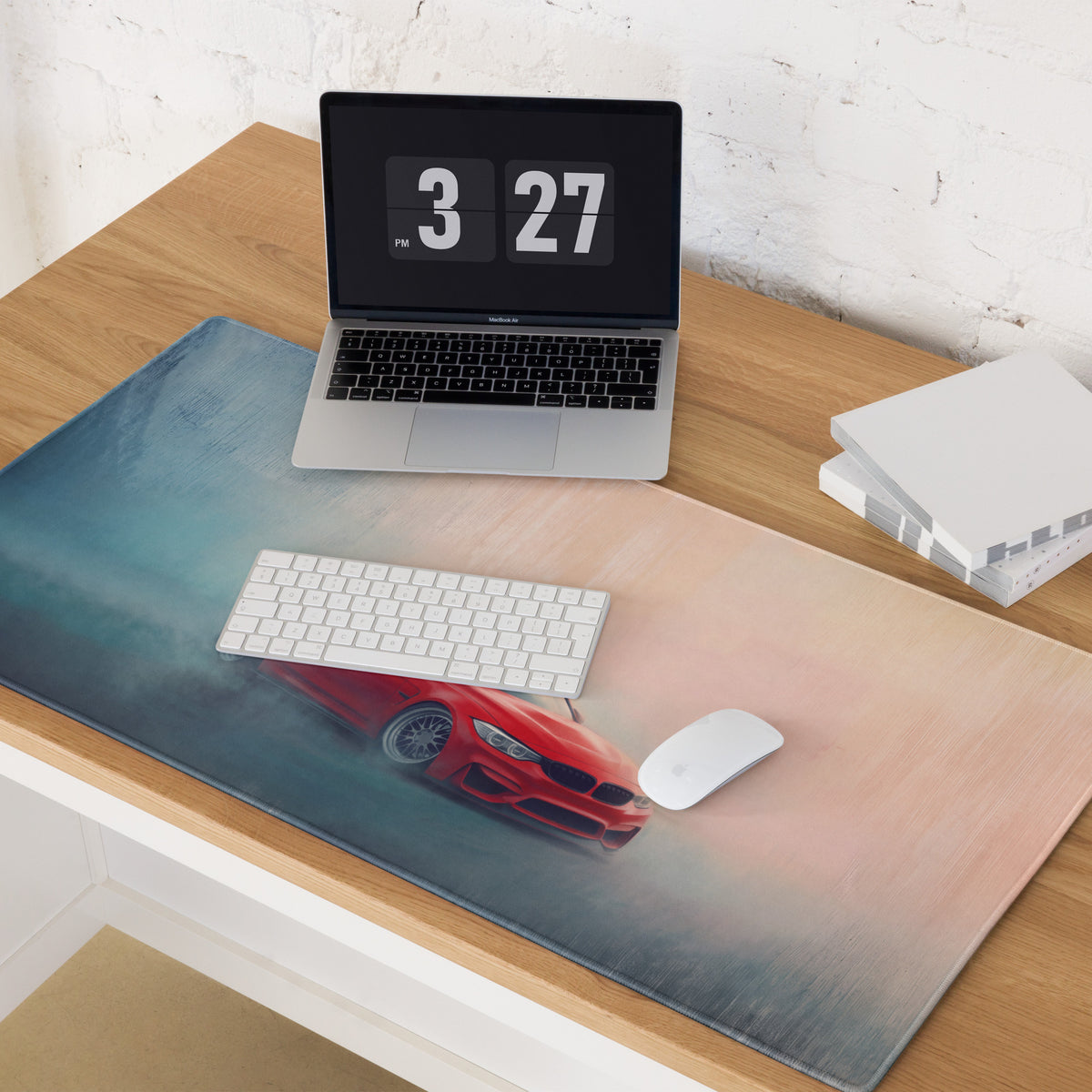 BMW M3 Inspired Melbourne Red F80 Sedan Desk Pad – Extended Non-Slip PC Mouse Mat