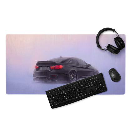 BMW M4 Inspired Sapphire Black Rear Profile Desk Pad – Ultra-Glide Stitched Edge Gaming Mouse Mat