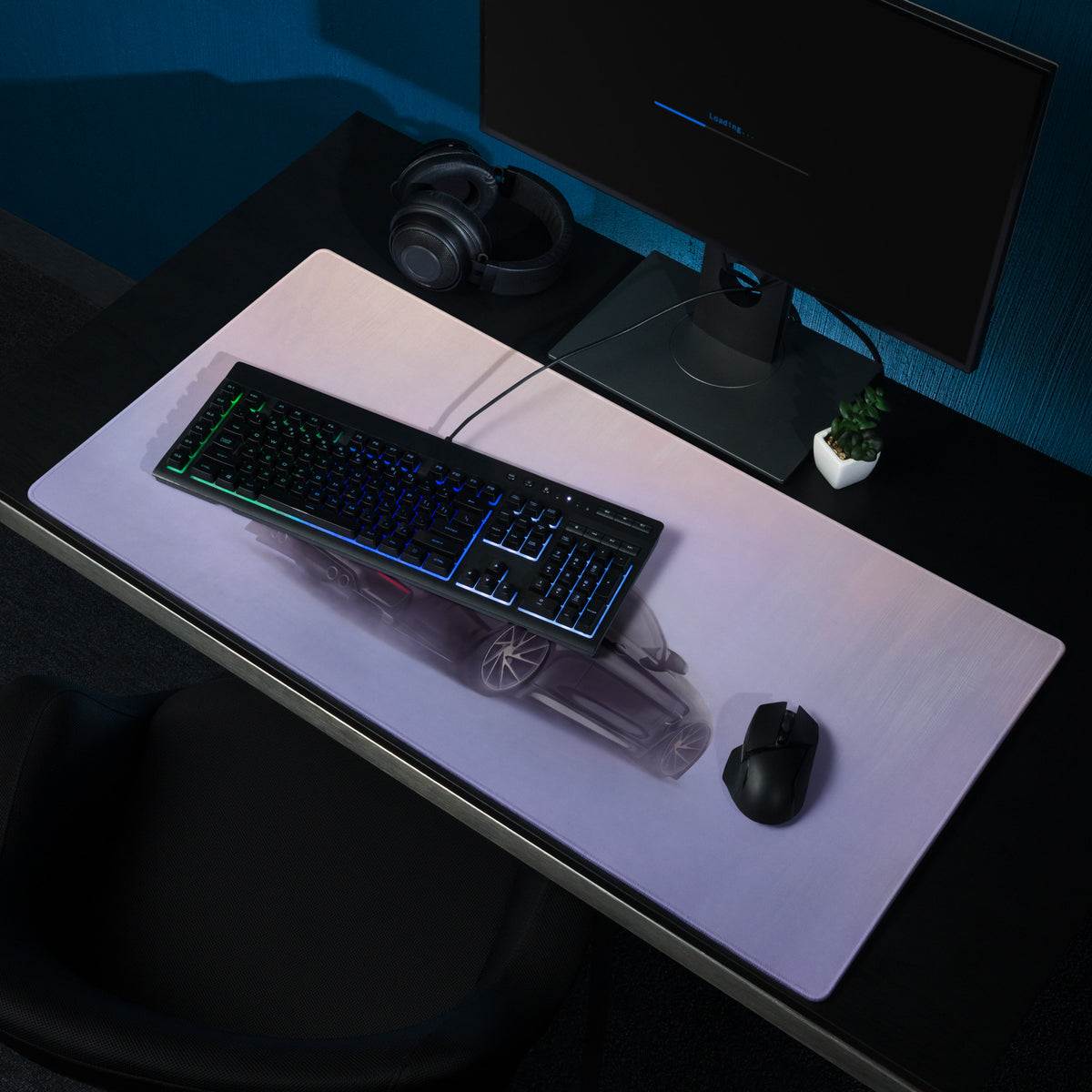 BMW M4 Inspired Sapphire Black Rear Profile Desk Pad – Ultra-Glide Stitched Edge Gaming Mouse Mat