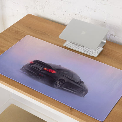 BMW M4 Inspired Sapphire Black Rear Profile Desk Pad – Ultra-Glide Stitched Edge Gaming Mouse Mat