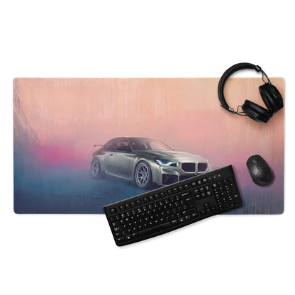 BMW M2 Inspired Silver Track Edition Desk Mat – High-Precision XL Gaming Mousepad