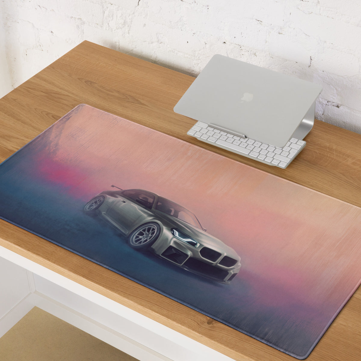 BMW M2 Inspired Silver Track Edition Desk Mat – High-Precision XL Gaming Mousepad