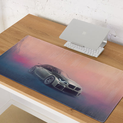 BMW M2 Inspired Silver Track Edition Desk Mat – High-Precision XL Gaming Mousepad